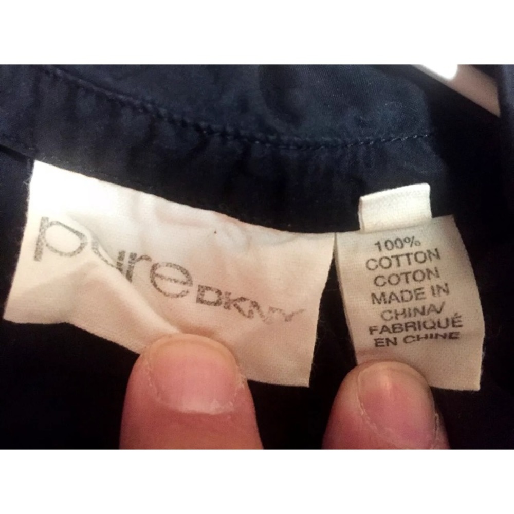 DKNY PURE Line Black Dress. 100% cotton. Sz2 - Picture 4 of 7